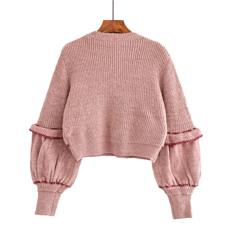 2020 New Design Lantern Sleeved Solid Knitted Women Sweaters And Pullovers Ruffles Short Sexy Lady Pulls Fashion Outwear Coats
2020 New Design Lantern Sleeved Solid Knitted Women Sweaters And Pullovers Ruffles Short Sexy Lady Pulls Fashion Outwear Coats