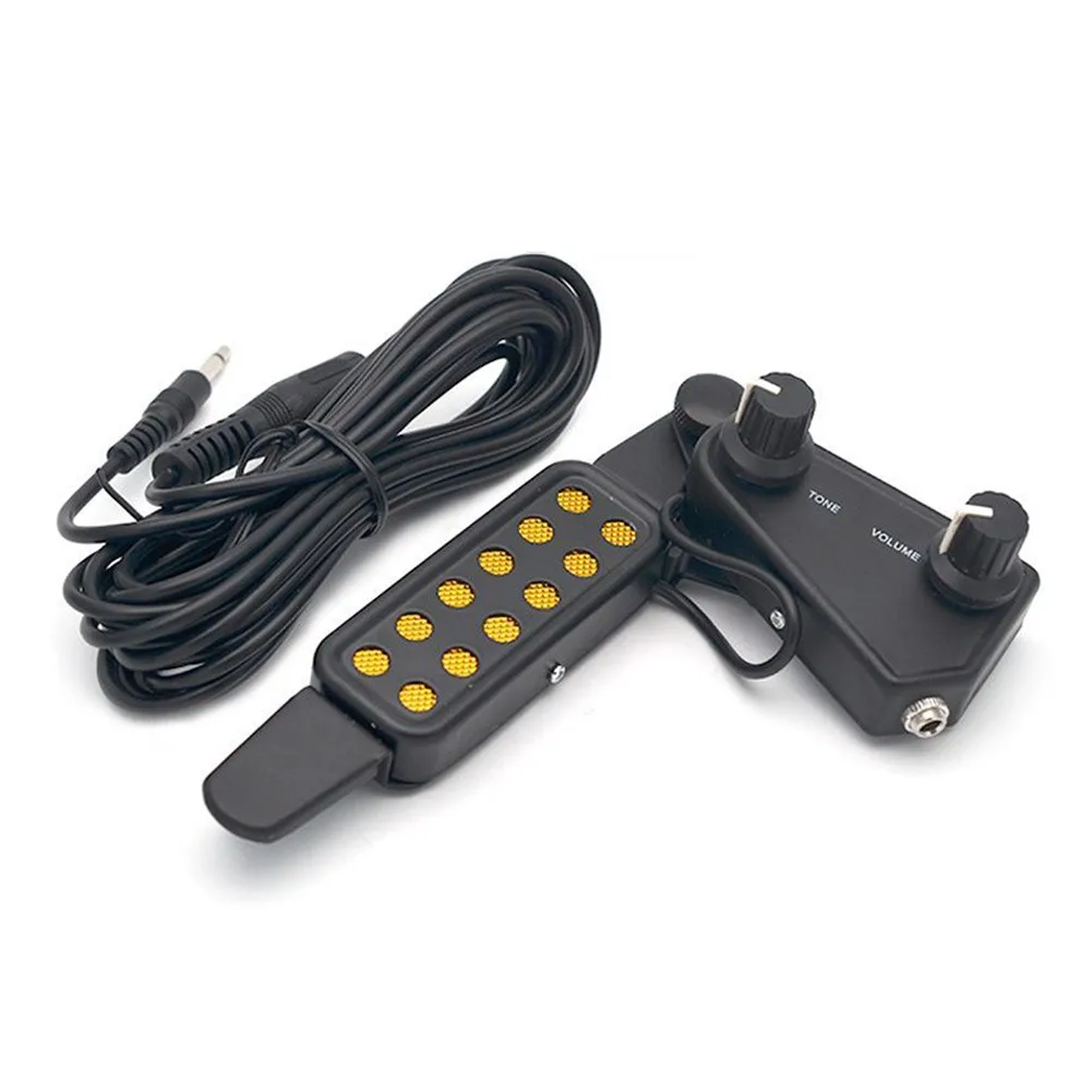 12-Hole Guitar Pickup Magnetic Transducer With Tone Volume Controller Adjustment Folk Acoustic For 38"-41" Guitars Steel Strings
12-Hole Guitar Pickup Magnetic Transducer With Tone Volume Controller Adjustment Folk Acoustic For 38"-41" Guitars Steel Strings