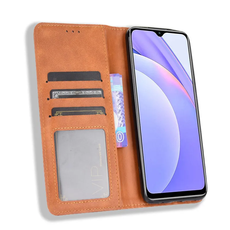 

MOFi for Redmi 9T Case Mi Redmi9T Magnetic Card Slot Flip cover Xiaomi 9 T Stand Housing Vintage Silicone PU Leather Book