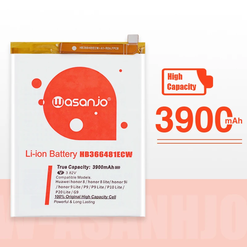 Оригинальный аккумулятор высокой емкости HB366481ECW для Huawei P9 Lite/honor 8/p10 Lite/p8 Lite 2017/p20