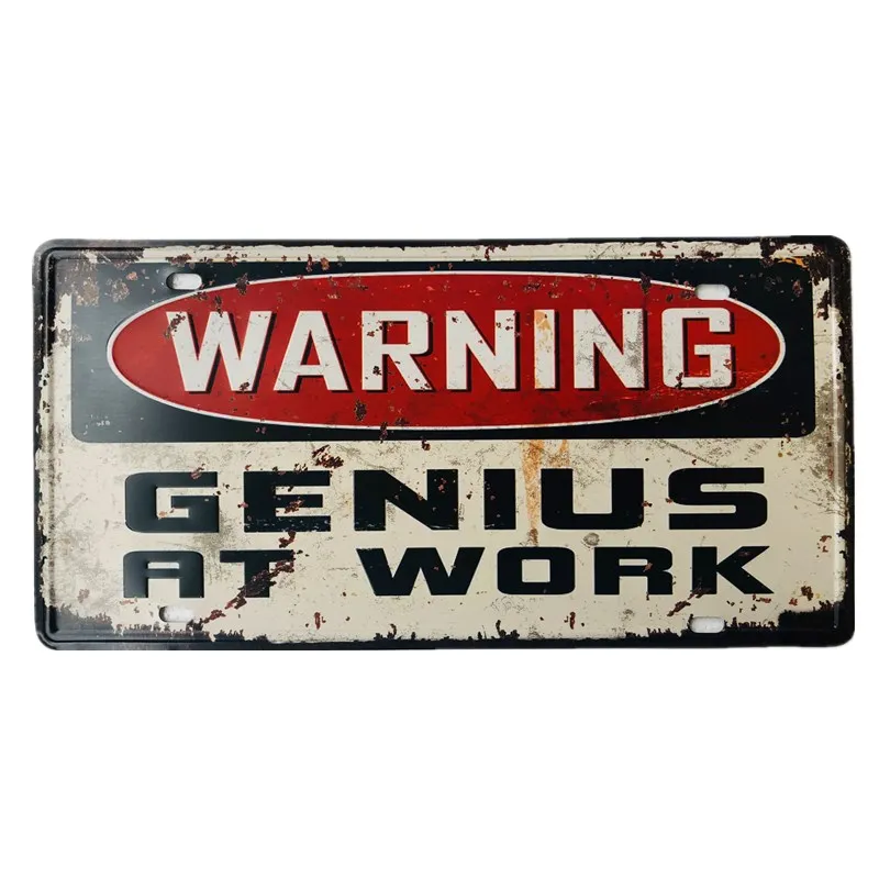 Warning Genius At Work Car Metal License Plate Vintage Home Decor Room Craft Home Wall Decor
Warning Genius At Work Car Metal License Plate Vintage Home Decor Room Craft Home Wall Decor