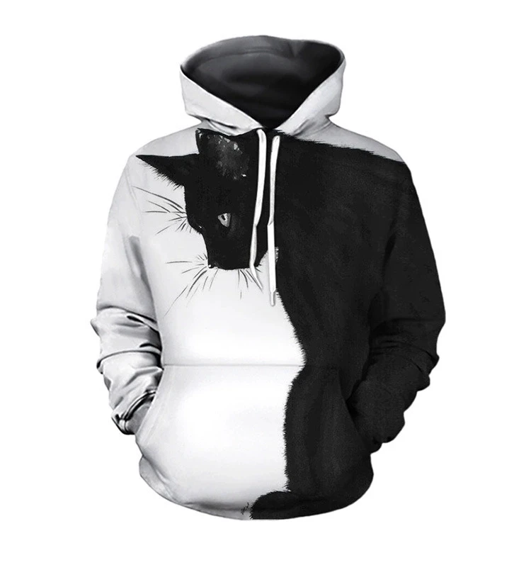 Hot Sale Black And White Cat Printed 3D Sweatshirt Hoodies Men Women Spring Long Sleeve Tracksuit For Male Animal Design Hoodies
Hot Sale Black And White Cat Printed 3D Sweatshirt Hoodies Men Women Spring Long Sleeve Tracksuit For Male Animal Design Hoodies