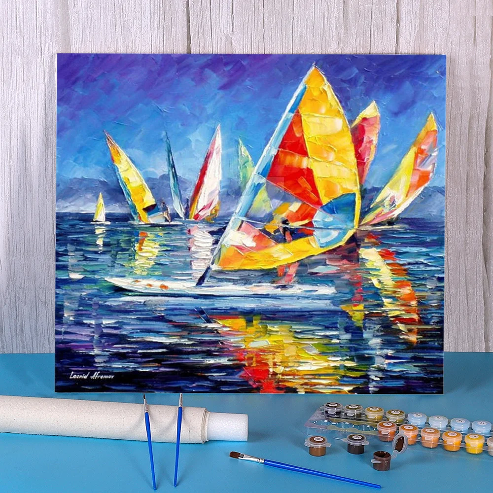 Желтый яхта "сделай сам" Краски Полный Комплект Акриловые Краски s 40*50 окраска по номерам Украшения взрослых для рисования 
Желтый яхта "сделай сам" Краски Полный Комплект Акриловые Краски s 40*50 окраска по номерам Украшения взрослых для рисования