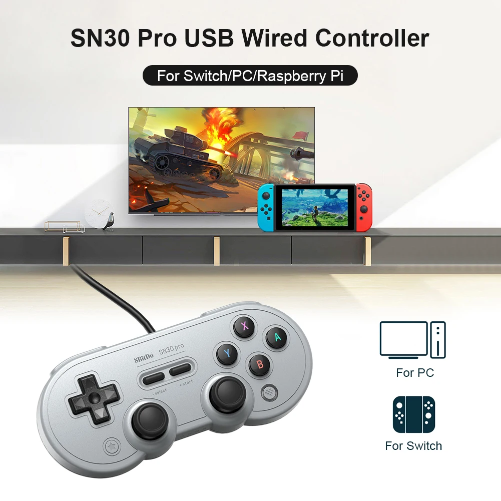 Wired Vibration Gamepad Joystick 8Bitdo SN30 Pro USB Wired Controller for Switch PC Steam Vibration Game Joystick
Wired Vibration Gamepad Joystick 8Bitdo SN30 Pro USB Wired Controller for Switch PC Steam Vibration Game Joystick