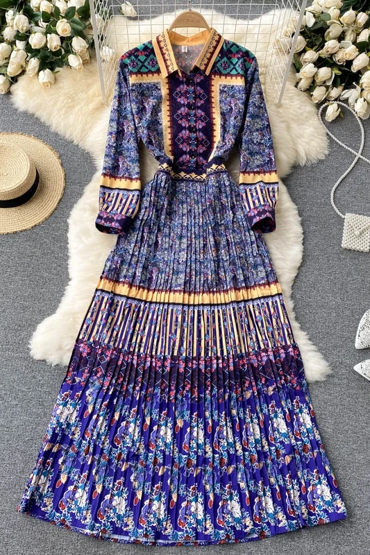 Women's Single Breasted Long Sleeve Spring Autumn Shirt Dress 2021 Chic Streetwear Pleated Floral Midi Dress Ladies Vestidos
Women's Single Breasted Long Sleeve Spring Autumn Shirt Dress 2021 Chic Streetwear Pleated Floral Midi Dress Ladies Vestidos