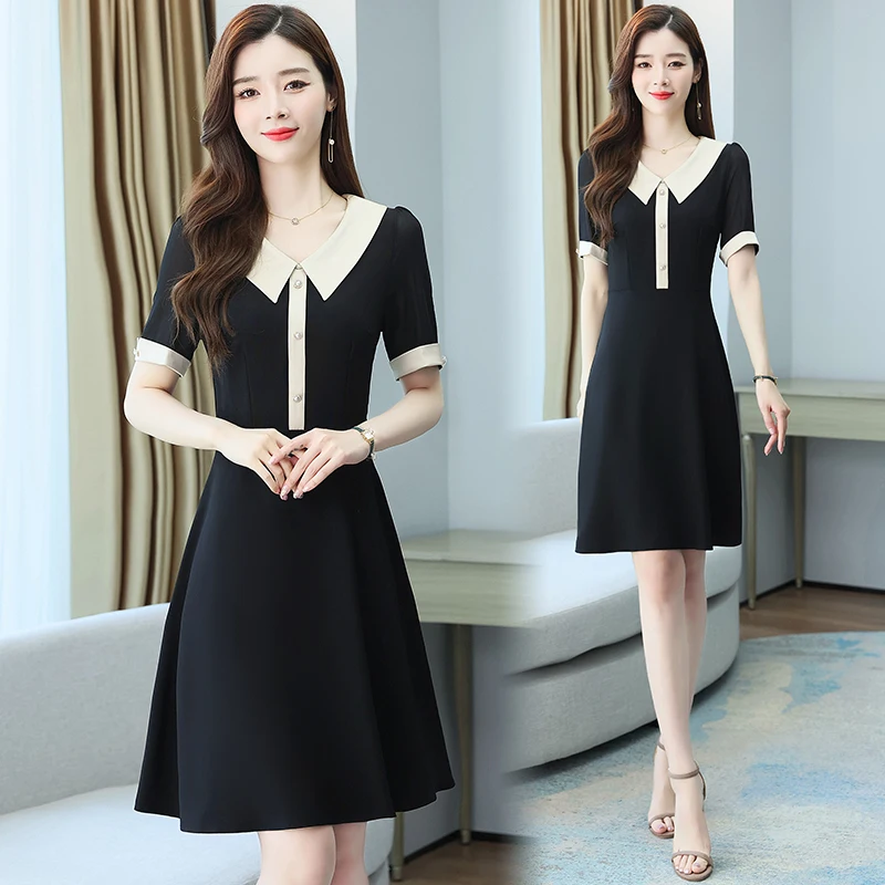 2021 women new classic design dress female short-sleeved summer casual fashion waist contrast stitching temperament a-line Dress
2021 women new classic design dress female short-sleeved summer casual fashion waist contrast stitching temperament a-line Dress