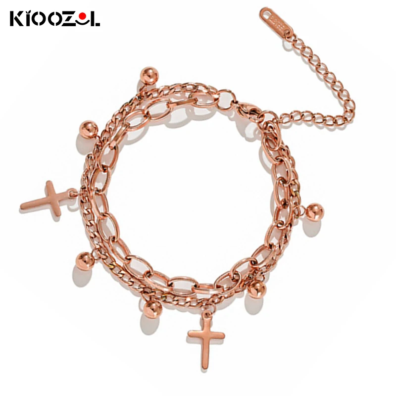 KIOOZOL Stainless Steel Multilayer Copper Color Cross and Pearl Pendant Bracelet Adjustable Chain Length For Women Gifts 143 KO2
KIOOZOL Stainless Steel Multilayer Copper Color Cross and Pearl Pendant Bracelet Adjustable Chain Length For Women Gifts 143 KO2