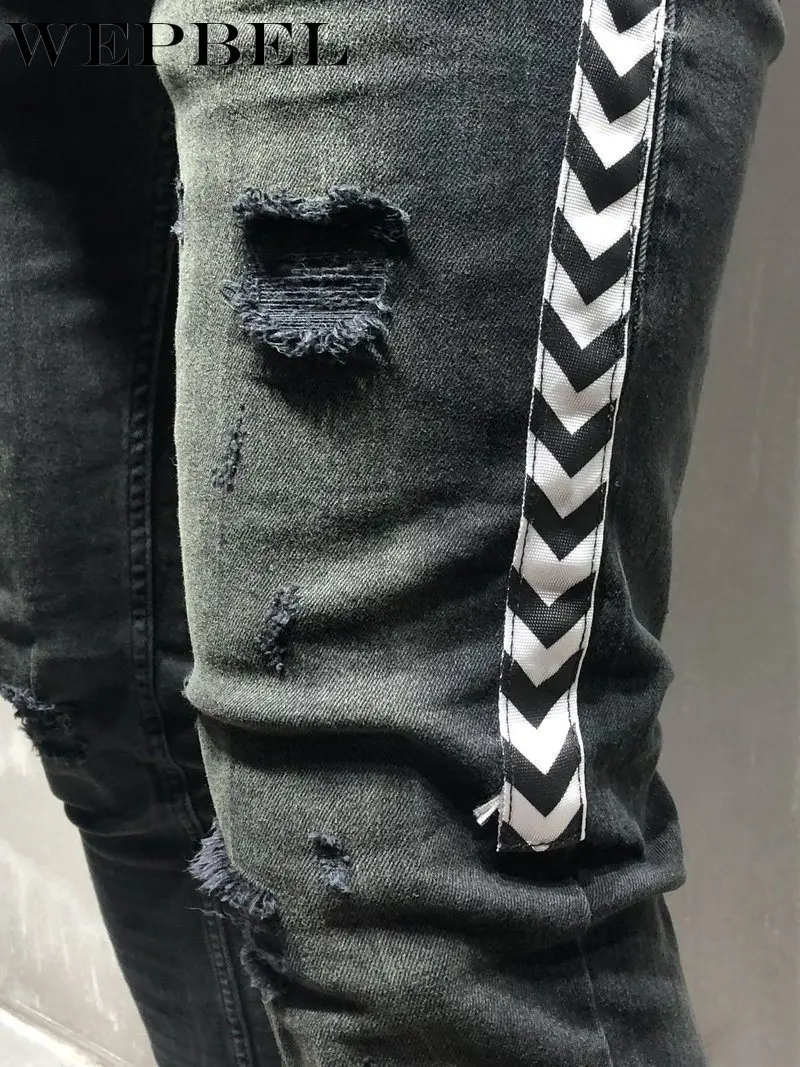 Mandylandy Men Skinny Distressed Slim Elastic White Black Webbing Jeans Bicycle Hip Hop Denim Pants
Mandylandy Men Skinny Distressed Slim Elastic White Black Webbing Jeans Bicycle Hip Hop Denim Pants