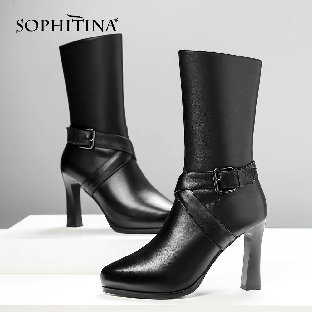 Женские Ботинки на каблуке SOPHITINA, кожаные элегантные классические ботинки на платформе с пряжкой и перекрестными ремешками, новинка 2020, PO730
Женские Ботинки на каблуке SOPHITINA, кожаные элегантные классические ботинки на платформе с пряжкой и перекрестными ремешками, новинка 2020, PO730