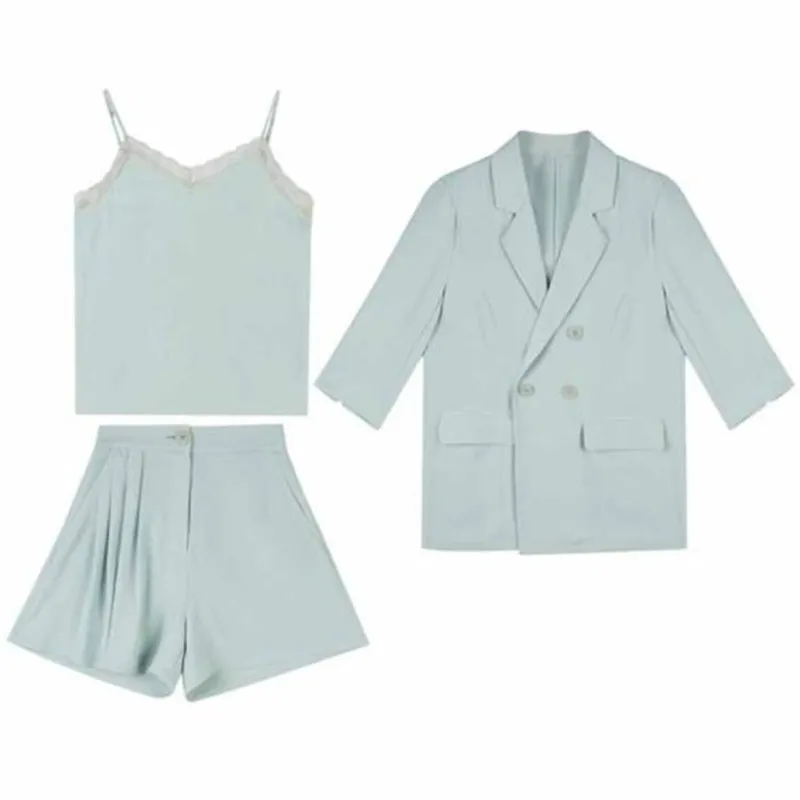 Women's Tracksuit 3 Piece Set Elegant Fashion Solid Suit Coat + Strap + Shorts Suits Streetwear Casual Woman Summer Clothes Ropa
Women's Tracksuit 3 Piece Set Elegant Fashion Solid Suit Coat + Strap + Shorts Suits Streetwear Casual Woman Summer Clothes Ropa