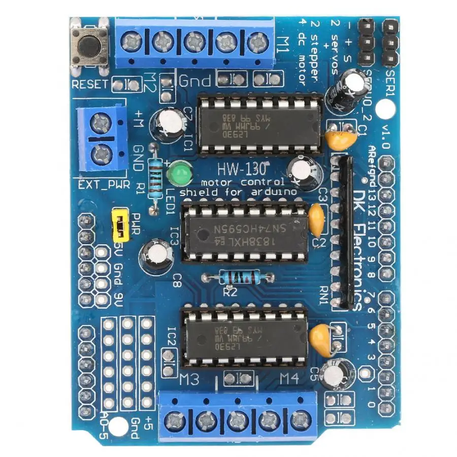 Motor Drive Shield Module L293D Motor Drive Shield Expansion Board Module For Arduino Duemilanove Mega
Motor Drive Shield Module L293D Motor Drive Shield Expansion Board Module For Arduino Duemilanove Mega