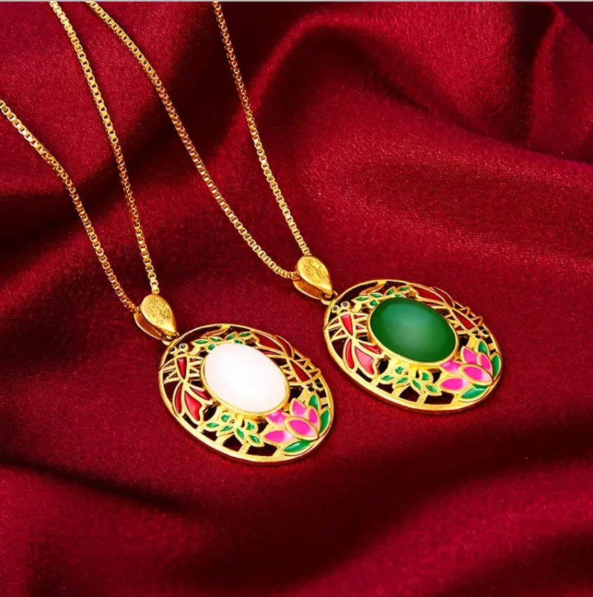 Hi women drop oil 24K yellow Gold oval flower Pendant Necklace for female party Jewelry with Chain Birthday Gift long no fade
Hi women drop oil 24K yellow Gold oval flower Pendant Necklace for female party Jewelry with Chain Birthday Gift long no fade