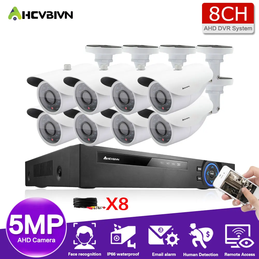 AHCVBIVN HD 5MP CCTV Camera Security System Kit AHD Cameras Outdoor IR Security Camera Video Surveillance System 8CH DVR Set
AHCVBIVN HD 5MP CCTV Camera Security System Kit AHD Cameras Outdoor IR Security Camera Video Surveillance System 8CH DVR Set