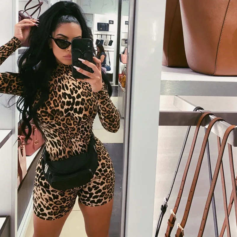 Cheetah Print Sexy Rompers Playsuit Spring Fall Clothes For Women Clubwear High Neck Long Sleeve Bodycon Jumpsuit D70-BD18
Cheetah Print Sexy Rompers Playsuit Spring Fall Clothes For Women Clubwear High Neck Long Sleeve Bodycon Jumpsuit D70-BD18