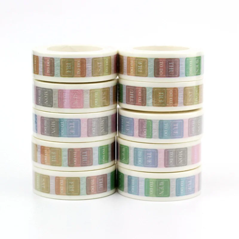 NEW 10pcs/Lot Decorative Week Note TO DO Washi Tapes Japanese Paper DIY Masking Tape Cute Stationery Bullet Journal Supply
NEW 10pcs/Lot Decorative Week Note TO DO Washi Tapes Japanese Paper DIY Masking Tape Cute Stationery Bullet Journal Supply
