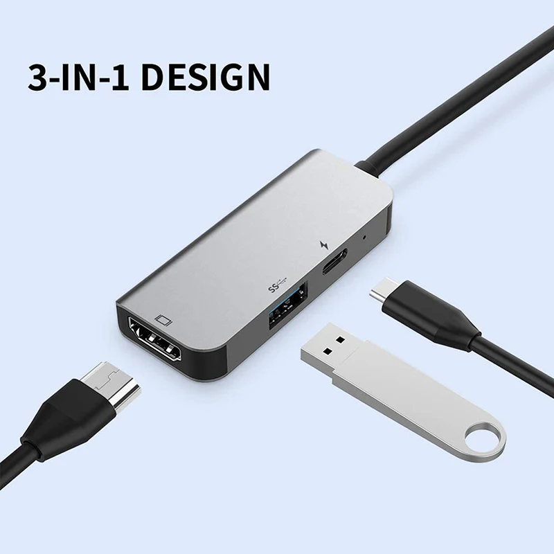 USB3.1 Hub USB C to HDMI Adapter, 3 in 1 USB-C to HDMI Hub Dock with USB 3.0 Port, Type-C PD Charging Port 3-In-1
USB3.1 Hub USB C to HDMI Adapter, 3 in 1 USB-C to HDMI Hub Dock with USB 3.0 Port, Type-C PD Charging Port 3-In-1