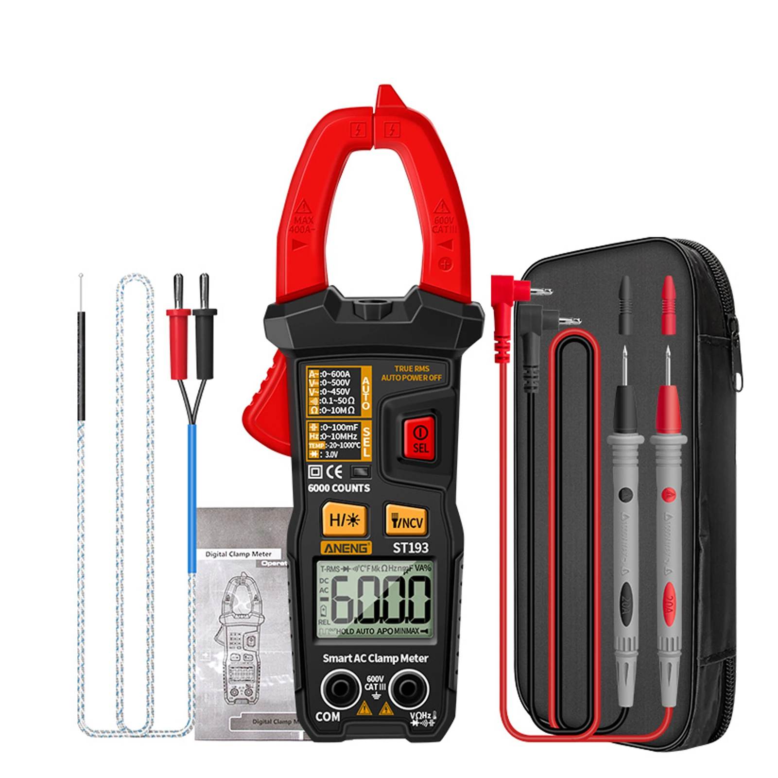 Цифровой Ручной Измеритель-зажим с автоматическим отключением, сопротивление, питание от аккумулятора, напряжение и ток, 6000 отсчетов, емкос...
Цифровой Ручной Измеритель-зажим с автоматическим отключением, сопротивление, питание от аккумулятора, напряжение и ток, 6000 отсчетов, емкос...