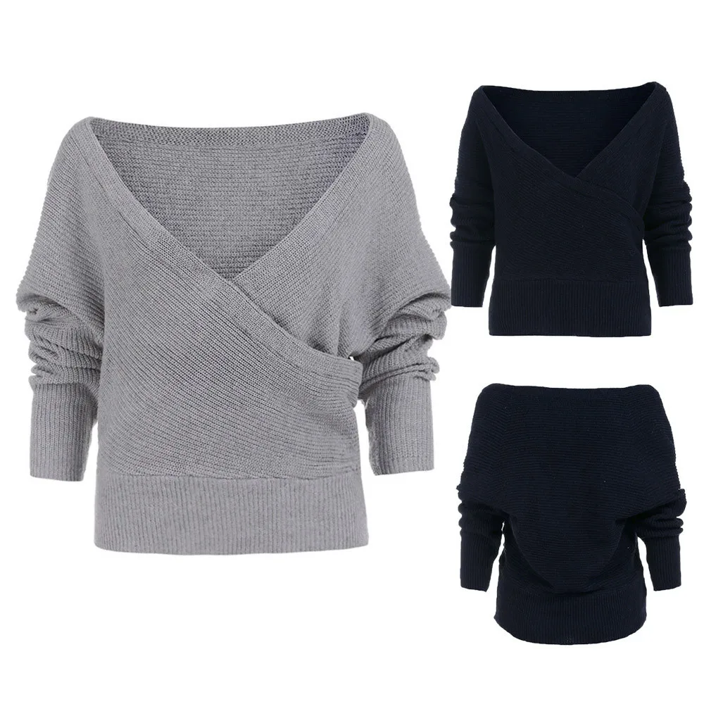 Sweater Women Tank Female Long Sleeves Women's Loose Knitted Wrap Knitwear Scarf Sweaters Clothes | Женская одежда