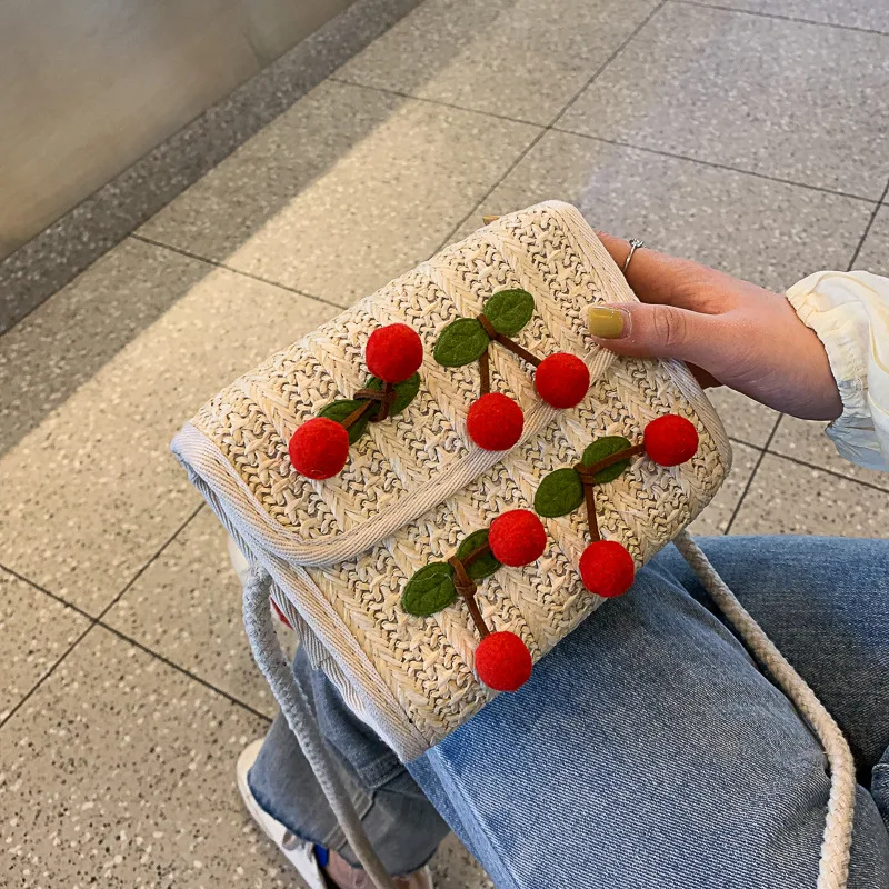 2019 summer new all-match beach bag straw woven messenger shoulder bag fashion cherry woven bag female bag
2019 summer new all-match beach bag straw woven messenger shoulder bag fashion cherry woven bag female bag