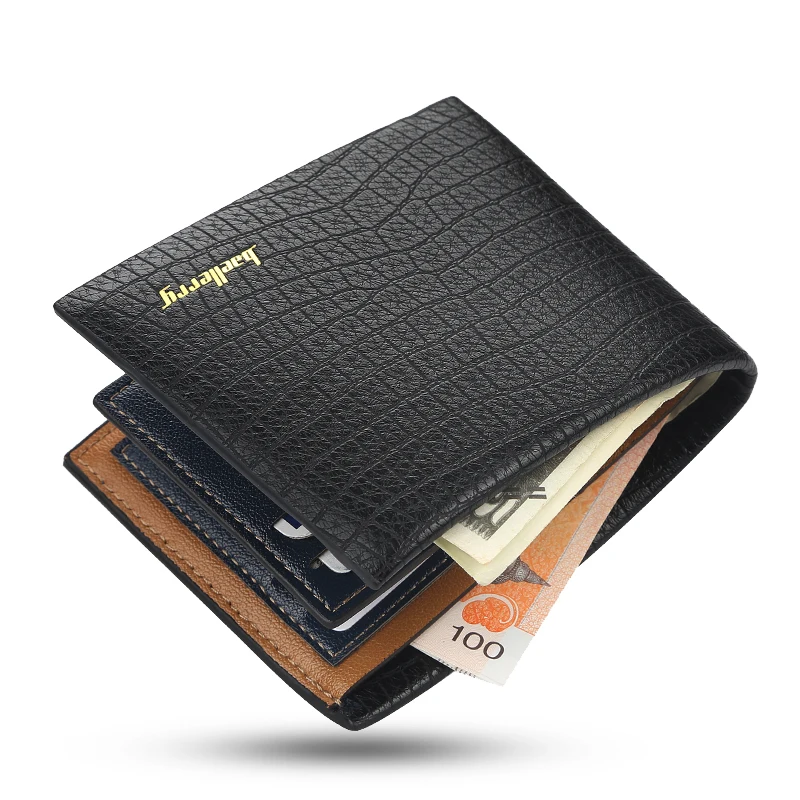 

Baellerry Men's Wallet Short Multi-card Coin Purse Fashion Casual Wallet Male Youth Thin Threefold Horizontal Soft Wallet Men PU