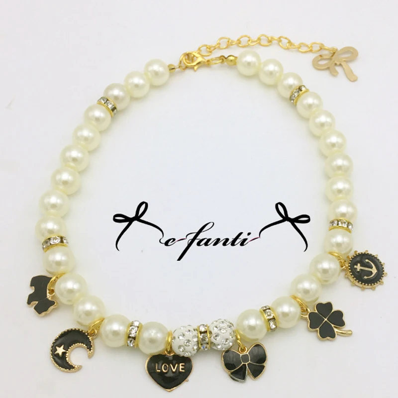 Three Types Beautiful Dog Collar Pet Accessories Pet Imitation Pearl Necklace Dog Teddy Necklace Bell Fashion Collar
Three Types Beautiful Dog Collar Pet Accessories Pet Imitation Pearl Necklace Dog Teddy Necklace Bell Fashion Collar