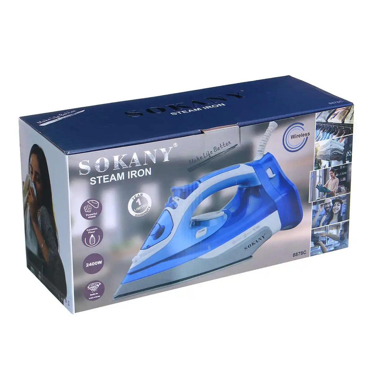 SOKANY 8878C Cordless Electric Steam Iron 2400W Electric Irons garment Steam Generator road irons Non-stick Soleplate Adjustable
SOKANY 8878C Cordless Electric Steam Iron 2400W Electric Irons garment Steam Generator road irons Non-stick Soleplate Adjustable