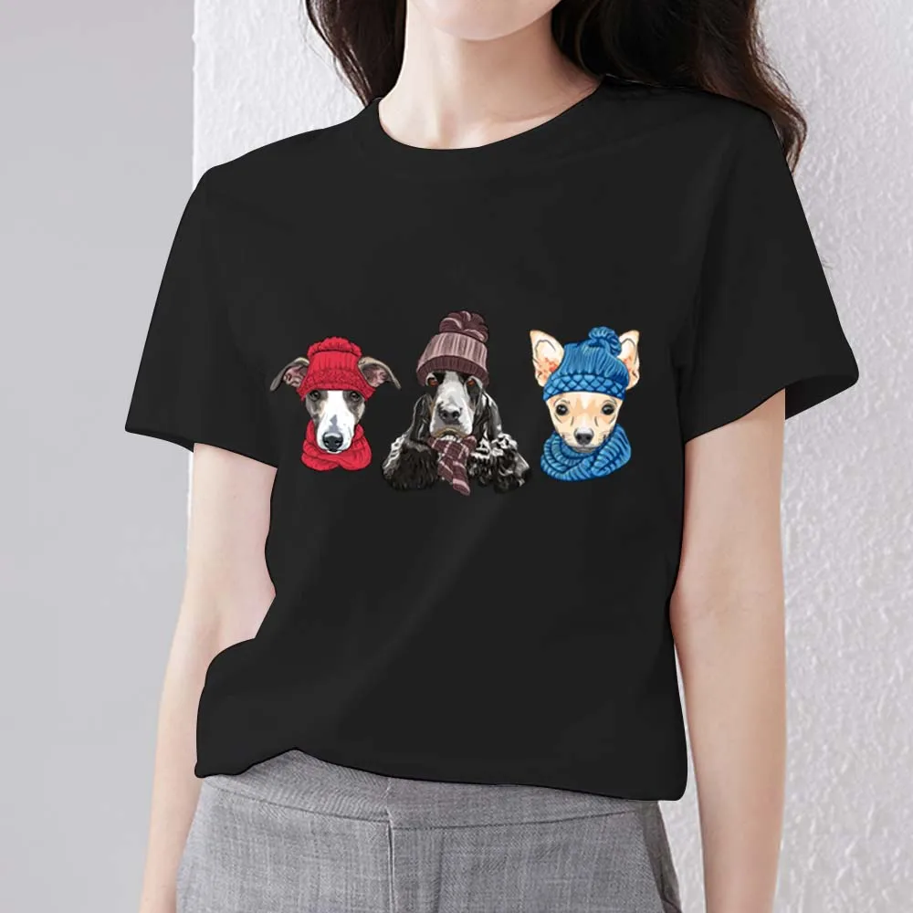 Tshirt Women's Clothing Fashion Casual Basic O-neck Slim-fit Commuter Cute Three Dogs Pattern Printing Comfortable Polyester Top
Tshirt Women's Clothing Fashion Casual Basic O-neck Slim-fit Commuter Cute Three Dogs Pattern Printing Comfortable Polyester Top