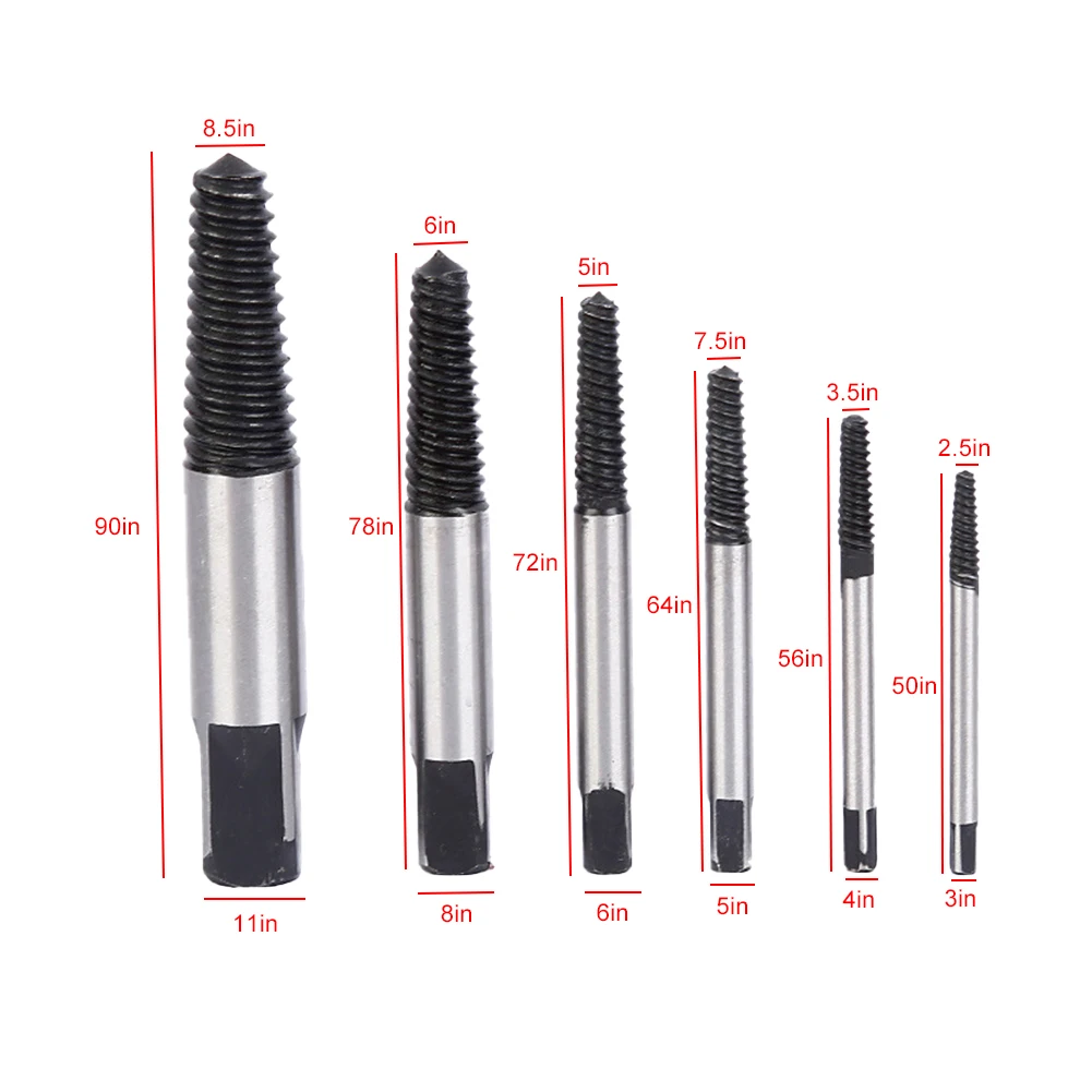 6Pcs High Carbon Steel Damaged Screw Extractor Easy Out Set Drill Bits Broken Bolt Stripped Screw Extractors With/Without Case
6Pcs High Carbon Steel Damaged Screw Extractor Easy Out Set Drill Bits Broken Bolt Stripped Screw Extractors With/Without Case