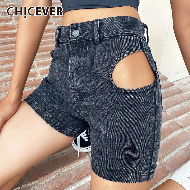 Шорты CHICEVER женские джинсовые с вырезами, минималистичные облегающие Короткие штаны с завышенной талией, модная летняя одежда, новинка 2021
Шорты CHICEVER женские джинсовые с вырезами, минималистичные облегающие Короткие штаны с завышенной талией, модная летняя одежда, новинка 2021