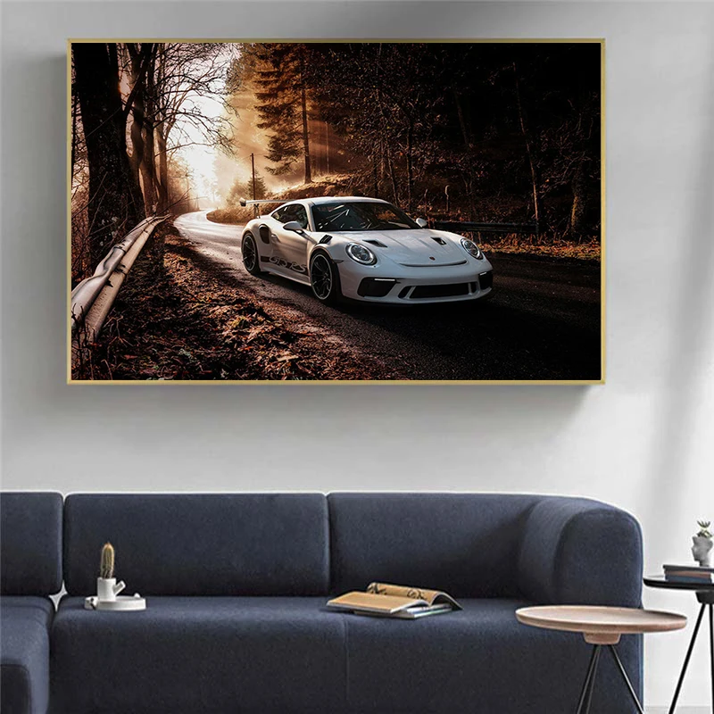 Modern Supercars 911 GT3 RS Wall Art Canvas Paintings White Car Forest Picture Poster Prints Vehicle Decoration For Living Room
Modern Supercars 911 GT3 RS Wall Art Canvas Paintings White Car Forest Picture Poster Prints Vehicle Decoration For Living Room