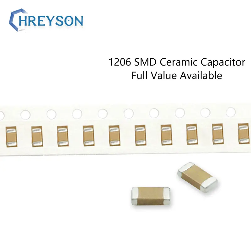 100Pcs 1206 SMD Capacitor Electronics Sets 1pF-180pF 5% 10% 3216 4pF 4.7pF 39pF 75pF 50V 6R8C 121K MLCC Full Value Available DIY
100Pcs 1206 SMD Capacitor Electronics Sets 1pF-180pF 5% 10% 3216 4pF 4.7pF 39pF 75pF 50V 6R8C 121K MLCC Full Value Available DIY