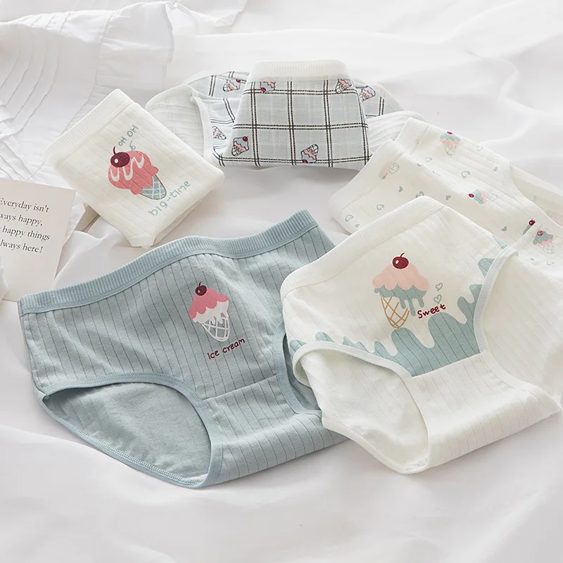 New Women's Cotton Underwear Lovely Girl's Comfort Briefs Mid Waist Seamless Underpants Fashion Pattern Panties Female Lingerie 
New Women's Cotton Underwear Lovely Girl's Comfort Briefs Mid Waist Seamless Underpants Fashion Pattern Panties Female Lingerie