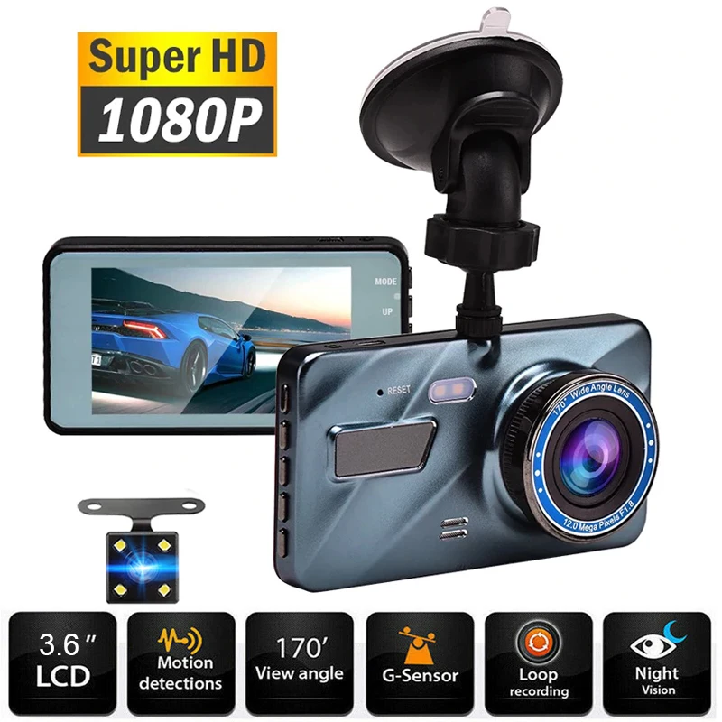 Car DVR Dash Cam Video recorder 3 in 1Rear View Dual Camera Full HD Car Camera 3.6"Cycle Recording Night Vision G-sensor Dashcam
Car DVR Dash Cam Video recorder 3 in 1Rear View Dual Camera Full HD Car Camera 3.6"Cycle Recording Night Vision G-sensor Dashcam