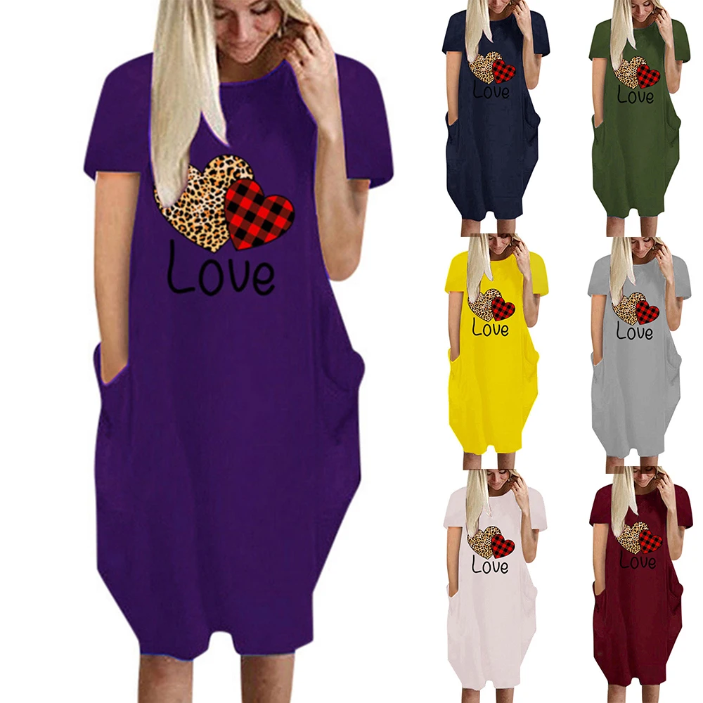 Loose Women Love Leopard Heart Printed Dress O-Neck Short Sleeve Shirt-Dress Casual Midi Dress Plus Size
Loose Women Love Leopard Heart Printed Dress O-Neck Short Sleeve Shirt-Dress Casual Midi Dress Plus Size