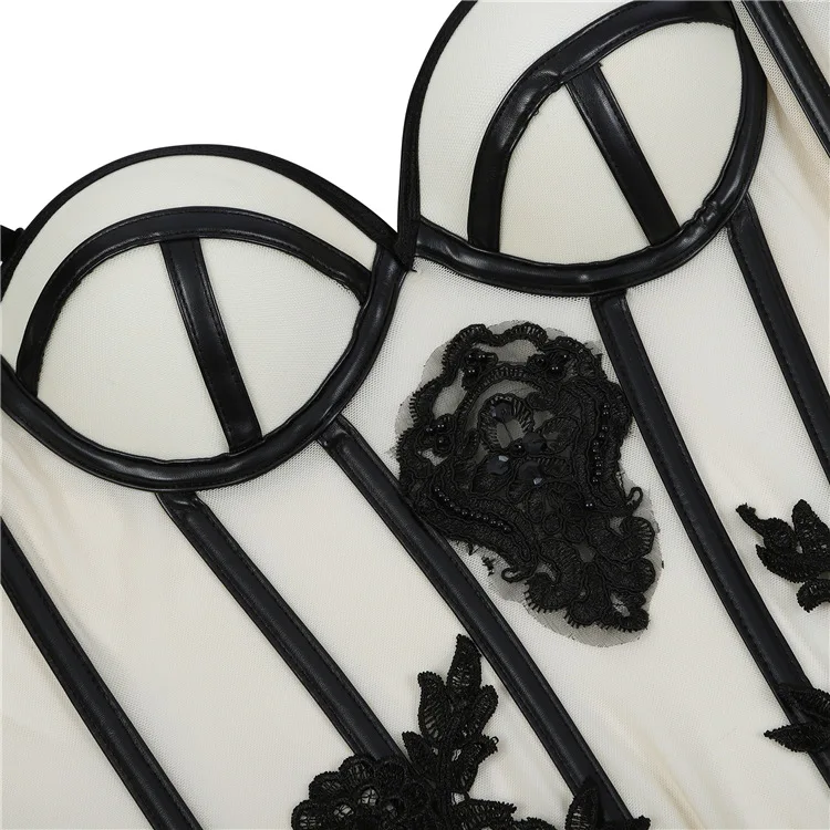 Sexy Lingerie High Elasticity Corset Women Underwear Lace Up Bustier Mesh Overbust Straps Fabric Corsets Lingerie 
Sexy Lingerie High Elasticity Corset Women Underwear Lace Up Bustier Mesh Overbust Straps Fabric Corsets Lingerie