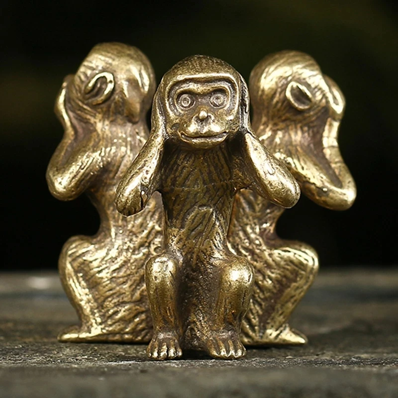 New Vintage Solid Copper Three Monkeys Bronze Sculpture Home Decor Bronze Monkey Figurines Miniatures Desk Decor decoración
New Vintage Solid Copper Three Monkeys Bronze Sculpture Home Decor Bronze Monkey Figurines Miniatures Desk Decor decoración