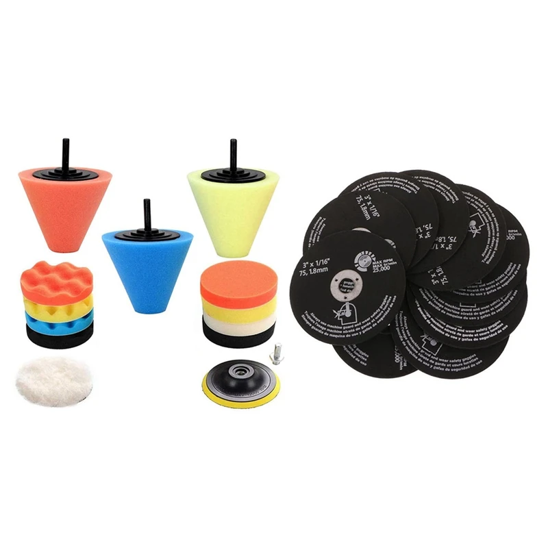 Car Buffing and Polishing Kit with 20Pcs 3Inch 75mm Cut Off Wheel Resin Cutting Disc Fiber Circular Saw Blades
Car Buffing and Polishing Kit with 20Pcs 3Inch 75mm Cut Off Wheel Resin Cutting Disc Fiber Circular Saw Blades