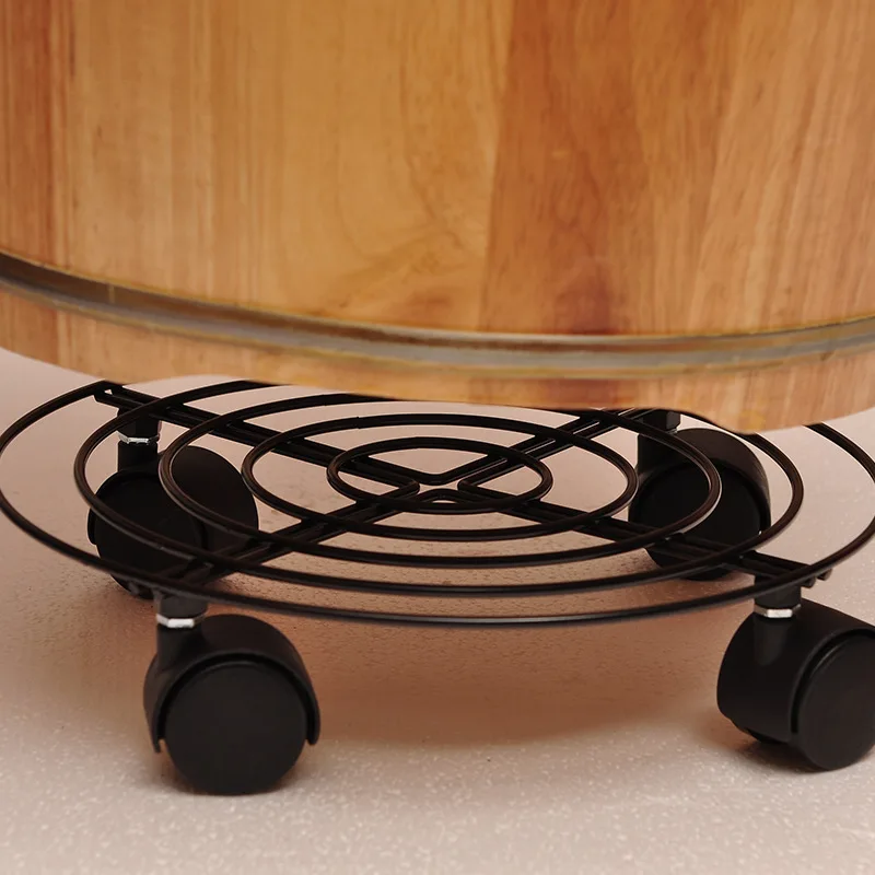 Wrought iron foot bath barrel holder universal wheel mobile flower pot holder metal tray base vase holder shelf organizer
Wrought iron foot bath barrel holder universal wheel mobile flower pot holder metal tray base vase holder shelf organizer