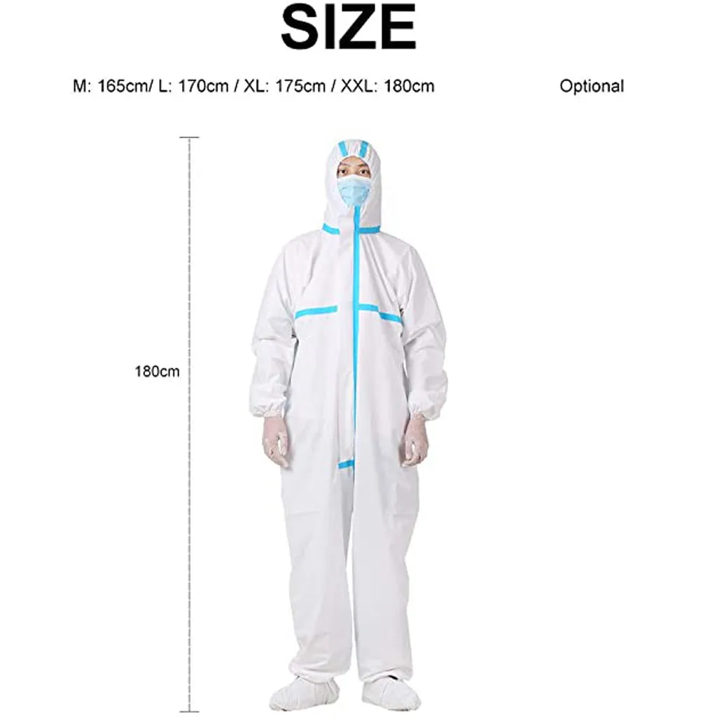Disposable Full Body Protective Suits Isolation Clothing with Hood Elastic Waistband Cuffs Coveralls Dust-proof Overall Suit A20
Disposable Full Body Protective Suits Isolation Clothing with Hood Elastic Waistband Cuffs Coveralls Dust-proof Overall Suit A20