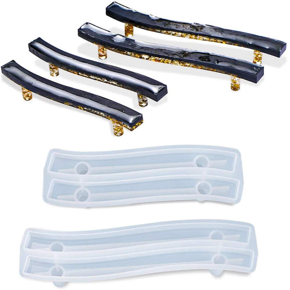 Tray Handles Silicone Molds Epoxy Resin Molds for DIY Coaster Handles Curved with 2 Sizes for Serving Board Platter Fruit Plate 
Tray Handles Silicone Molds Epoxy Resin Molds for DIY Coaster Handles Curved with 2 Sizes for Serving Board Platter Fruit Plate