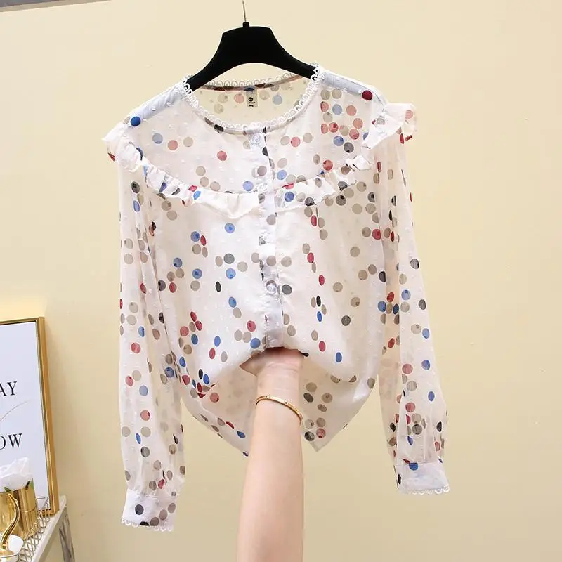 2021 New Autumn Women Retro Loose Polka Dot Shirt Long Sleeve O-Neck Elegant Office Ladies Stylish Chiffon Blouses Tops N13
2021 New Autumn Women Retro Loose Polka Dot Shirt Long Sleeve O-Neck Elegant Office Ladies Stylish Chiffon Blouses Tops N13