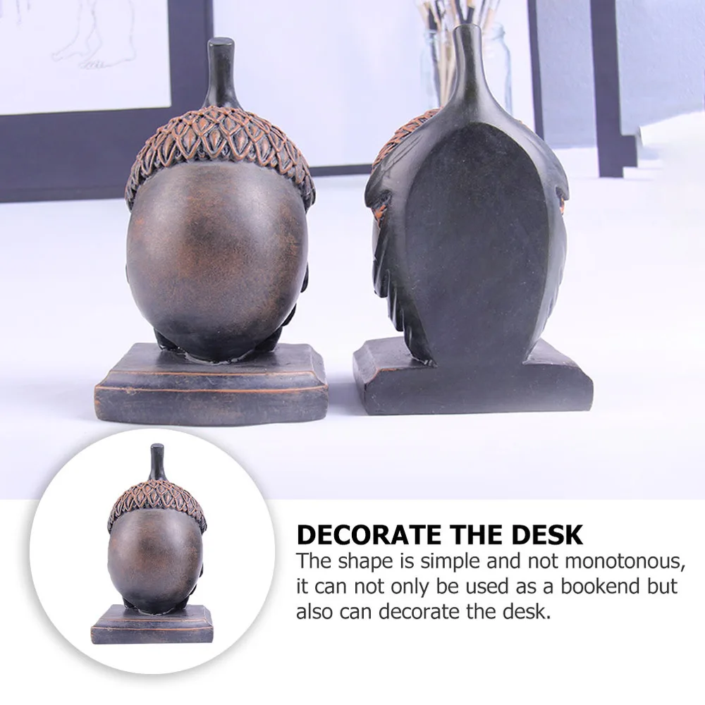 1 Pair Hazelnut Shaped Bookends Chic Book Stoppers Book Supports for Office