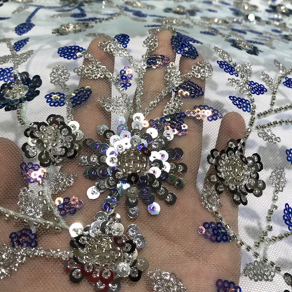 African Colorful Sequins Embroidered Tulle Flower Beaded Lace Fabric 5 Yards for Sewing Nigerian Wedding Dresses Mesh Materials
African Colorful Sequins Embroidered Tulle Flower Beaded Lace Fabric 5 Yards for Sewing Nigerian Wedding Dresses Mesh Materials