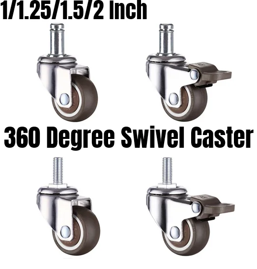 4PCS 1/1.25/1.5/2 Inch 360 Degree Swivel Caster wheel Rubber No Noise For Office Chair Table Sofa Carbinet Wheels
4PCS 1/1.25/1.5/2 Inch 360 Degree Swivel Caster wheel Rubber No Noise For Office Chair Table Sofa Carbinet Wheels