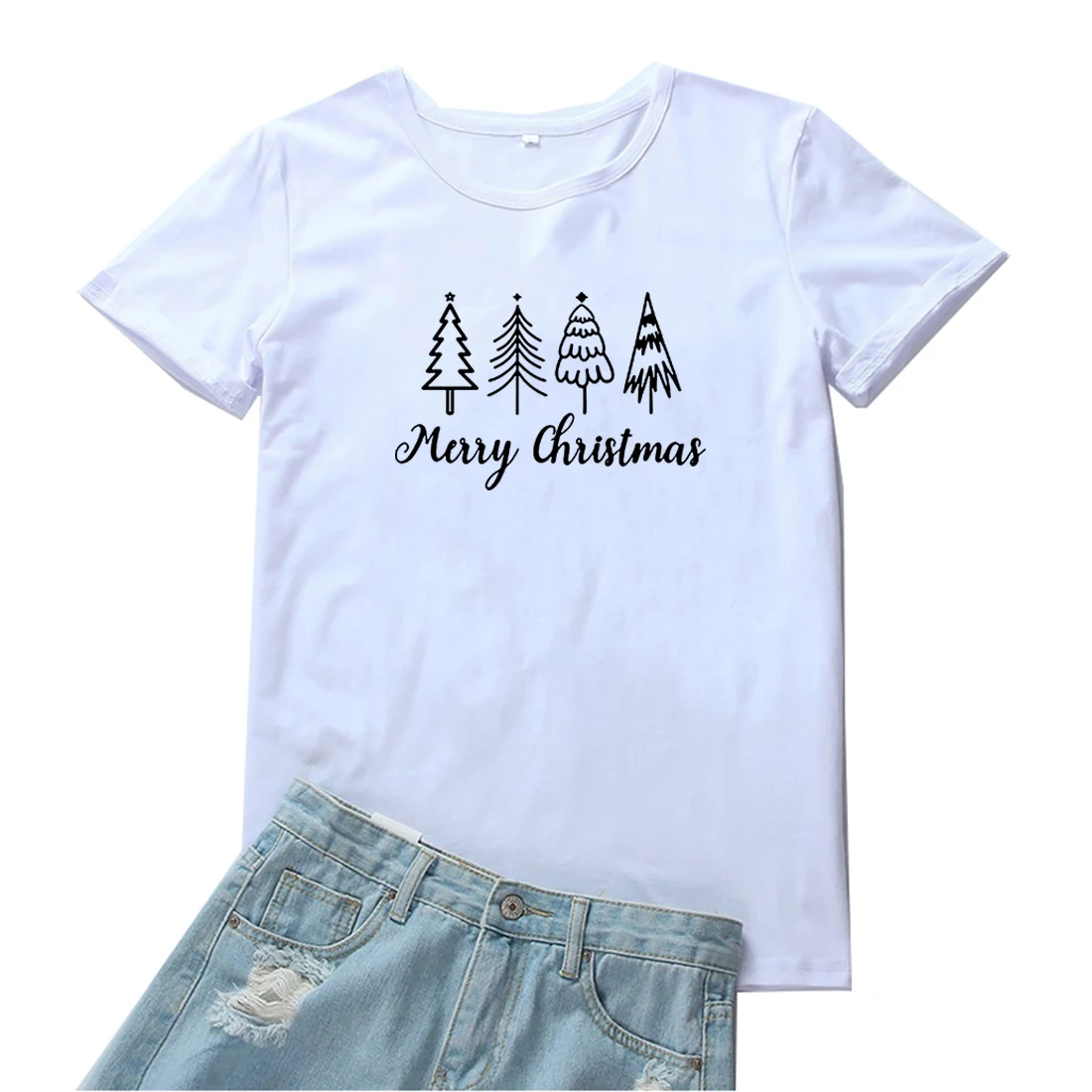 Christmas Tree Pattern T-shirt Women Merry Christmas Women Tshirt Black Casual Tee Shirt Femme Funny Simple Print Women T Shirts
Christmas Tree Pattern T-shirt Women Merry Christmas Women Tshirt Black Casual Tee Shirt Femme Funny Simple Print Women T Shirts