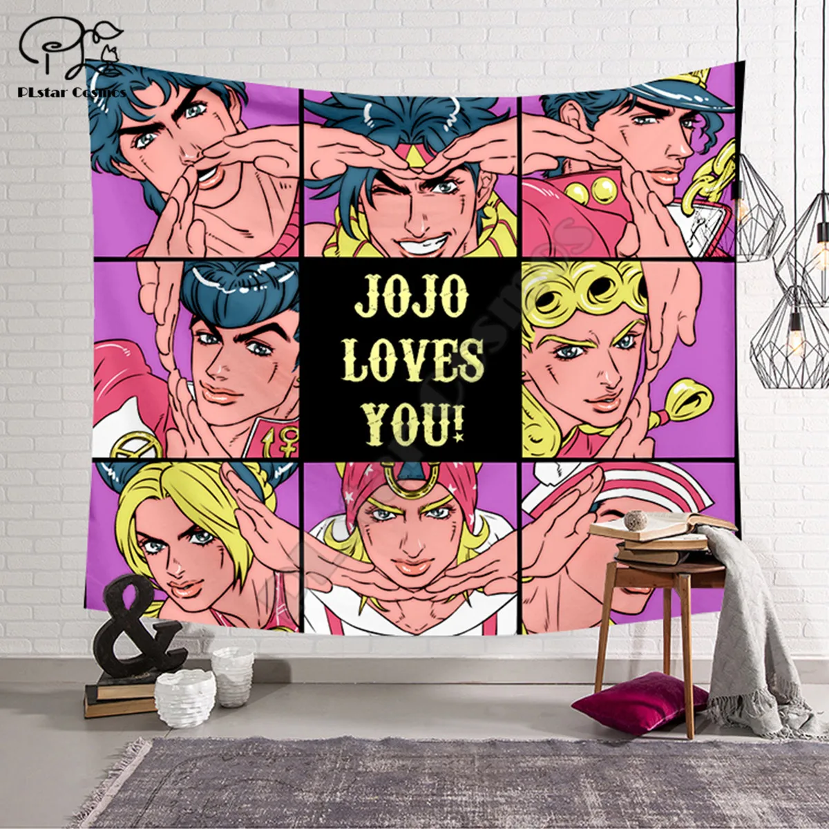JoJo's Bizarre Adventure characters Funny cartoon Blanket Tapestry 3D Printed Tapestrying Rectangular Home Decor Wall Hanging 
JoJo's Bizarre Adventure characters Funny cartoon Blanket Tapestry 3D Printed Tapestrying Rectangular Home Decor Wall Hanging