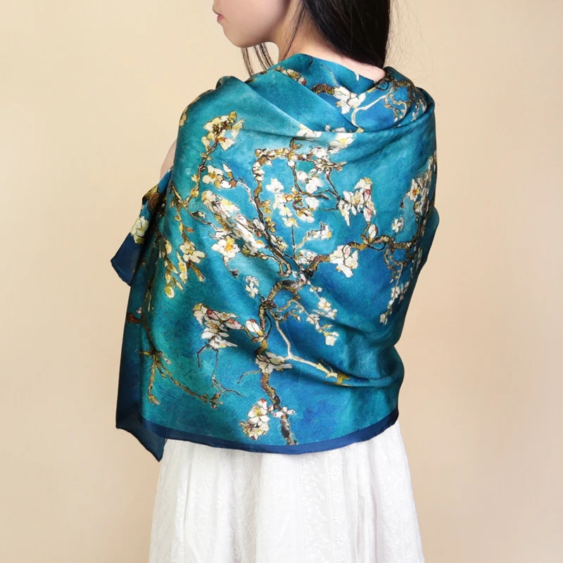 Van Gogh Oil Painting Silk Scarf Women Luxury Brand Apricot Floral Print Hijab Bandana Foulard Femme Shawl Soft Bufanda Mujer
Van Gogh Oil Painting Silk Scarf Women Luxury Brand Apricot Floral Print Hijab Bandana Foulard Femme Shawl Soft Bufanda Mujer