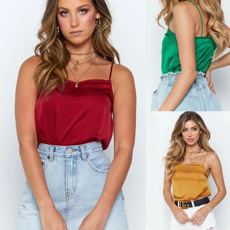 Women Thin Satin Solid Camisole 2022 Summer Silk Shiny Tank Tops Female Sexy Straps Basic Top Chiffon Sleeveless Slim Camis Vest
Women Thin Satin Solid Camisole 2022 Summer Silk Shiny Tank Tops Female Sexy Straps Basic Top Chiffon Sleeveless Slim Camis Vest