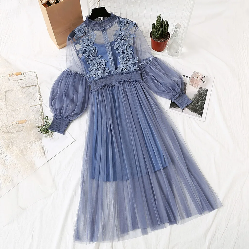 Ladies Floral Embroidered Dress Fashion Flower Embroidered Dress Lantern Sleeve Button Mesh Two-piece Dress женское платье 40*
Ladies Floral Embroidered Dress Fashion Flower Embroidered Dress Lantern Sleeve Button Mesh Two-piece Dress женское платье 40*