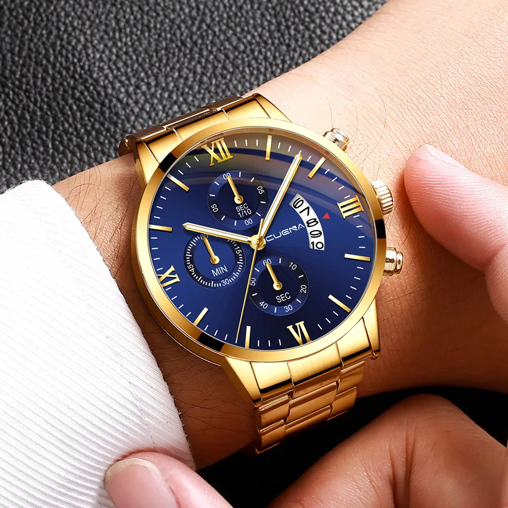 2021 New Men Quartz Watch Clock Luxury Top Brand Military Gold Quartz Watches Mens Three Eyes Six-piece Calendar Quartz Watch 
2021 New Men Quartz Watch Clock Luxury Top Brand Military Gold Quartz Watches Mens Three Eyes Six-piece Calendar Quartz Watch